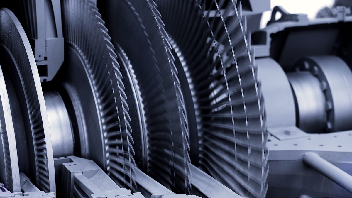 Close Up Of Balancing Steam Turbine Spinning Rotor Close Up Of Balancing Steam Turbine Spinning Rotor