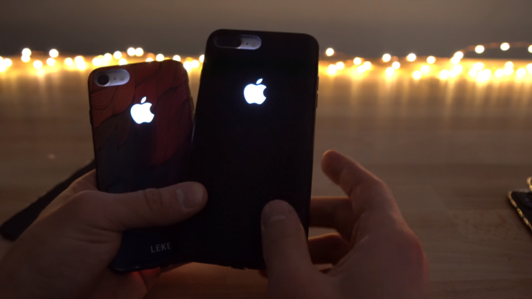 glowing apple logo case for iphone