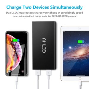 GETIHU Phone Charger 10000mAh Portable Power Bank Ultra Slim