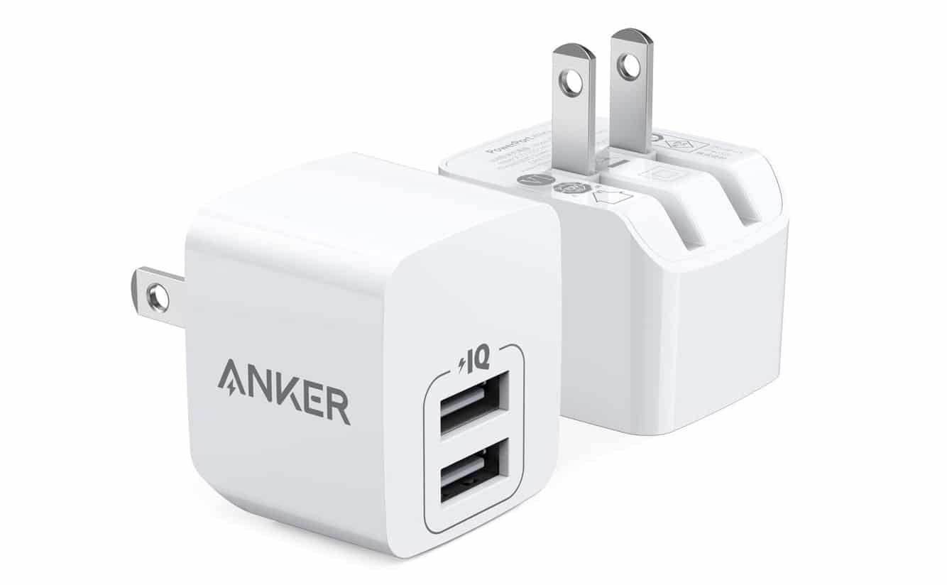 USB Charger, Anker 2-Pack Dual Port 12W Wall Charger with Foldable Plug
