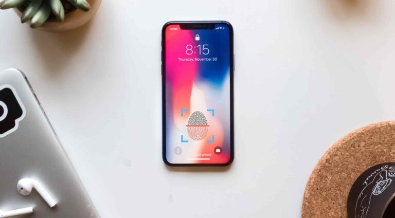 iPhone X with finger print scanner